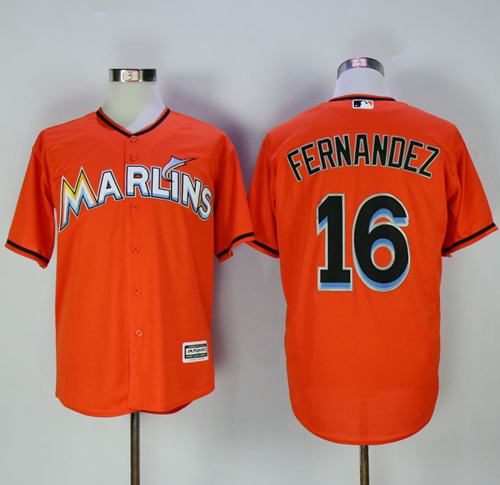 Marlins #16 Jose Fernandez Orange New Cool Base Stitched Jersey