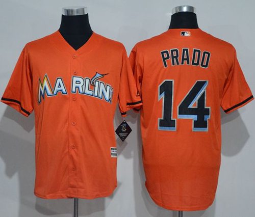 Marlins #14 Martin Prado Orange New Cool Base Stitched Jersey