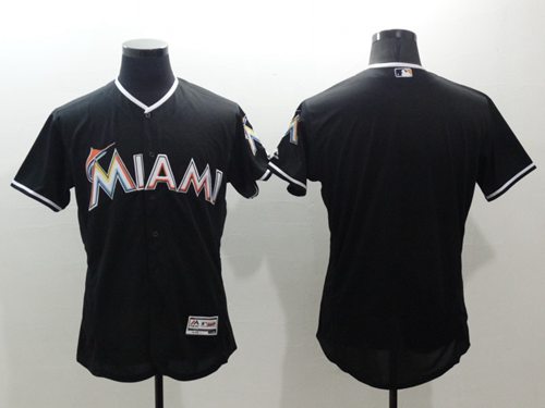 Marlins Blank Black Flexbase Authentic Collection Stitched Jersey