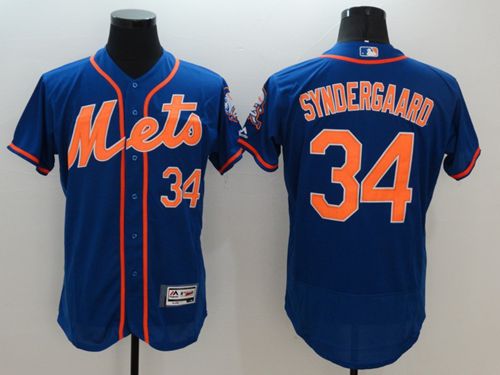 Mets #34 Noah Syndergaard Blue Flexbase Authentic Collection Stitched Jersey