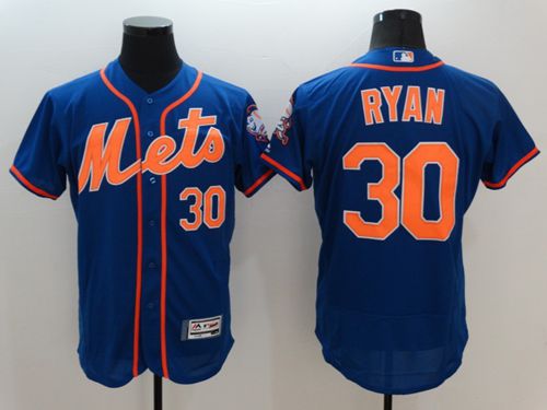 Mets #30 Nolan Ryan Blue Flexbase Authentic Collection Stitched Jersey
