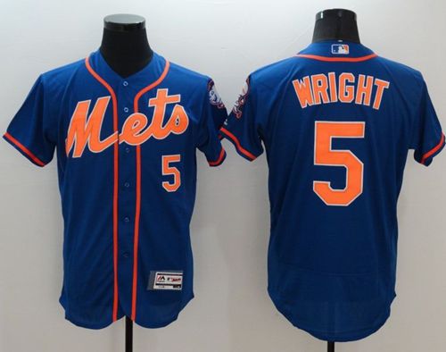 Mets #5 David Wright Blue Flexbase Authentic Collection Stitched Jersey