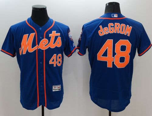 Mets #48 Jacob DeGrom Blue Flexbase Authentic Collection Stitched Jersey