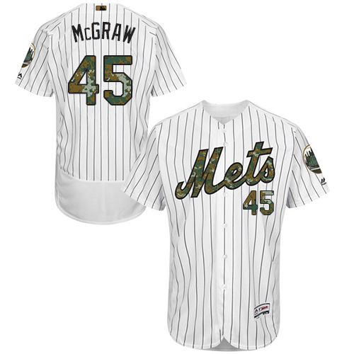Mets #45 Tug McGraw White(Blue Strip) Flexbase Authentic Collection 2016 Memorial Day Stitched Jersey