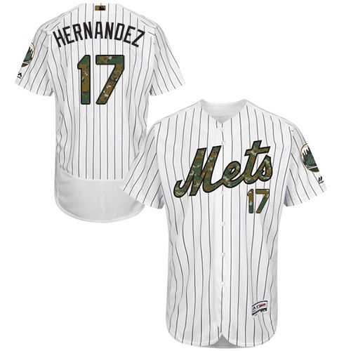Mets #17 Keith Hernandez White(Blue Strip) Flexbase Authentic Collection 2016 Memorial Day Stitched Jersey