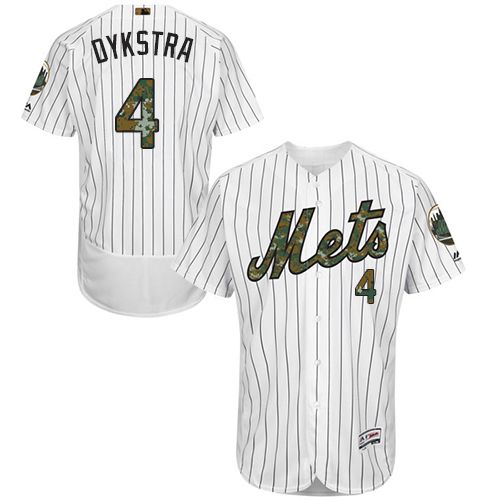 Mets #4 Lenny Dykstra White(Blue Strip) Flexbase Authentic Collection 2016 Memorial Day Stitched Jersey