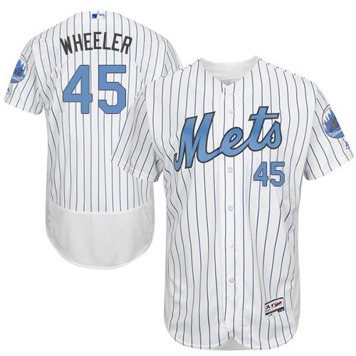 Mets #45 Zack Wheeler White(Blue Strip) Flexbase Authentic Collection 2016 Father's Day Stitched Jersey