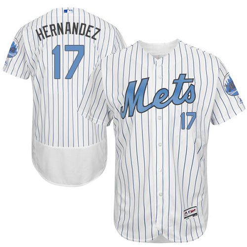Mets #17 Keith Hernandez White(Blue Strip) Flexbase Authentic Collection 2016 Father's Day Stitched Jersey