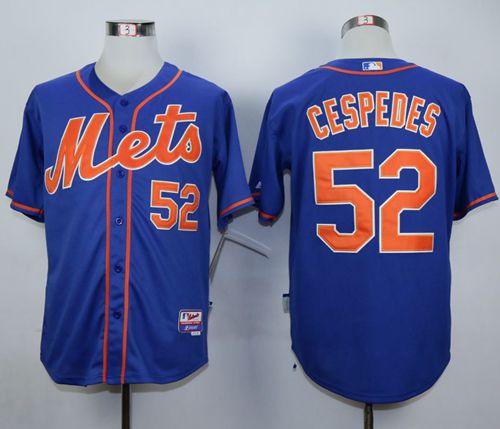 Mets #52 Yoenis Cespedes Blue Alternate Home Cool Base Stitched Jersey
