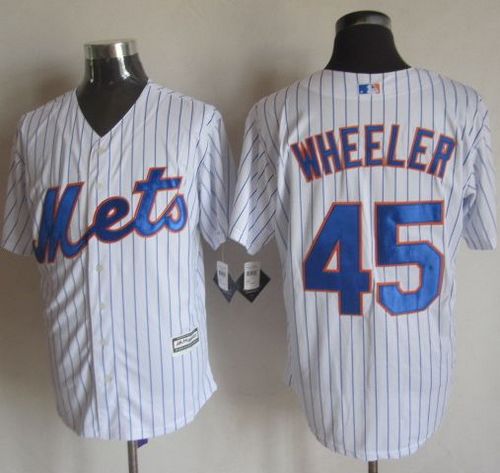 Mets #45 Zack Wheeler White(Blue Strip) New Cool Base Stitched Jersey