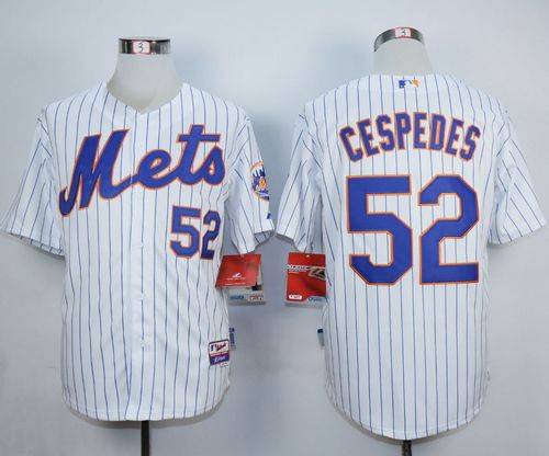 Mets #52 Yoenis Cespedes White Home Cool Base Stitched Jersey