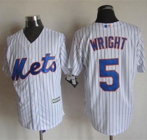 Mets #5 David Wright White(Blue Strip) New Cool Base Stitched Jersey