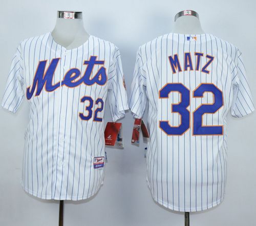Mets #32 Steven Matz White(Blue Strip) Home Cool Base Stitched Jersey