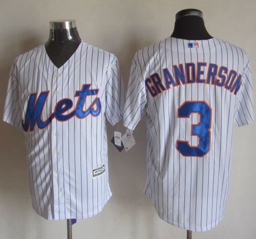 Mets #3 Curtis Granderson White(Blue Strip) New Cool Base Stitched Jersey