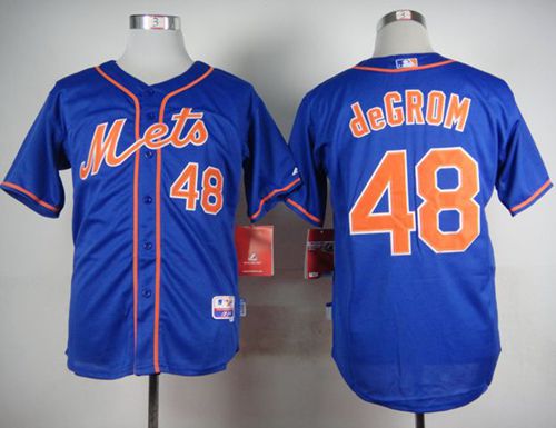 Mets #48 Jacob DeGrom Blue Alternate Home Cool Base Stitched Jersey