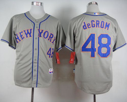 Mets #48 Jacob DeGrom Grey Road Cool Base Stitched Jersey