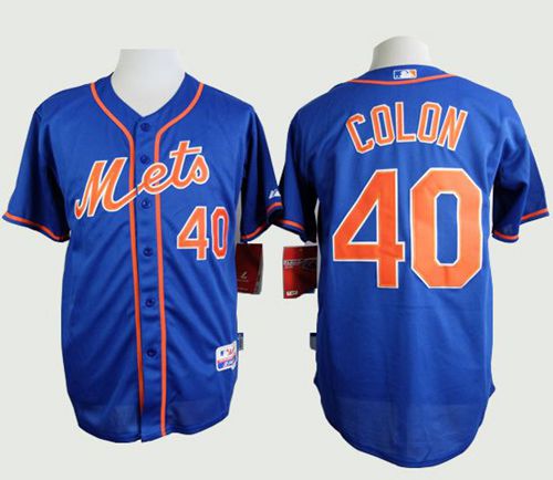Mets #40 Bartolo Colon Blue Alternate Home Cool Base Stitched Jersey