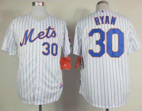 Mets #30 Nolan Ryan White(Blue Strip) Home Cool Base Stitched Jersey