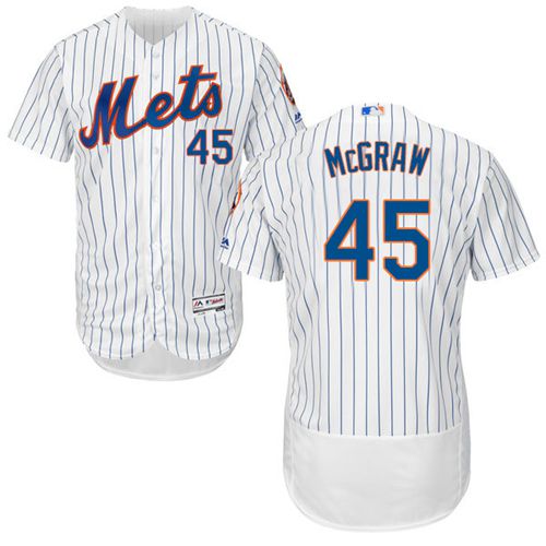 Mets #45 Tug McGraw White(Blue Strip) Flexbase Authentic Collection Stitched Jersey