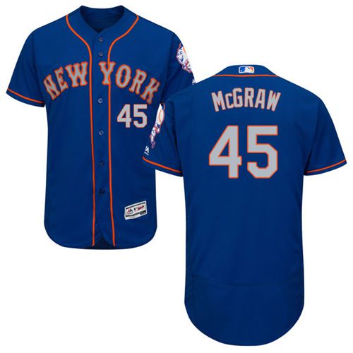 Mets #45 Tug McGraw Royal Gray Flexbase Authentic Collection Stitched Jersey