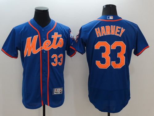 Mets #33 Matt Harvey Blue Flexbase Authentic Collection Stitched Jersey