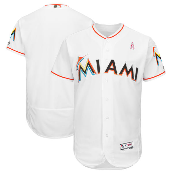 Miami Marlins White 2018 Mother's Day Flexbase Stitched Jersey