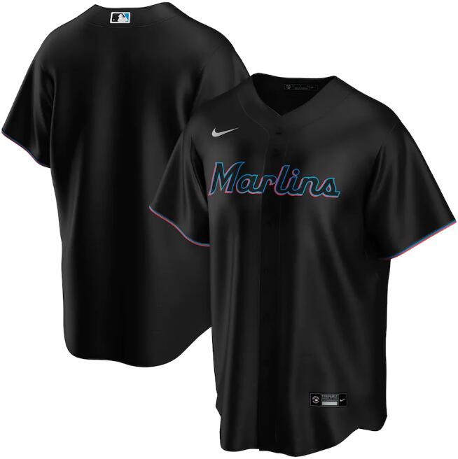 Miami Marlins Black Cool Base Stitched Jersey