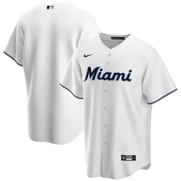 Miami Marlins Blank White Cool Base Stitched Jersey