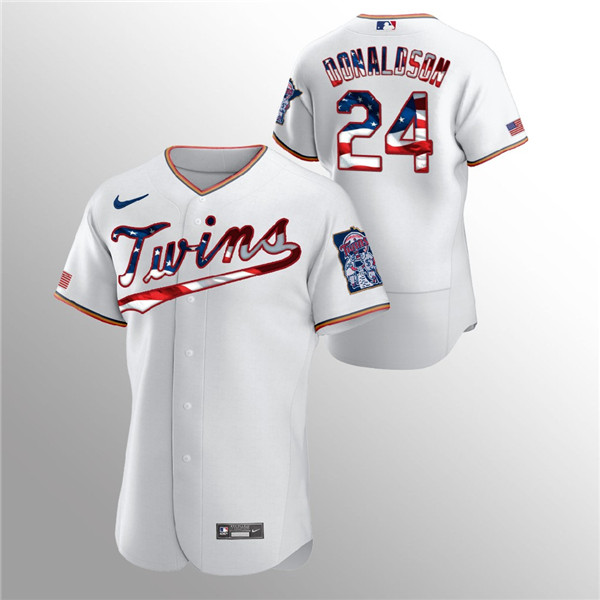 Minnesota Twins White #24 Josh Donaldson 2020 Stars Stripes Flex Base Stitched Jersey