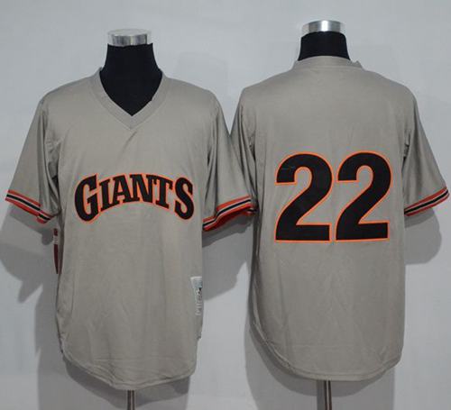 Mitchell And Ness 1989 Giants #22 Will Clark Grey Throwback Stitched Jerseys