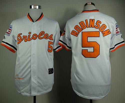Mitchell And Ness 1989 Orioles #5 Brooks Robinson White Throwback Stitched Jersey