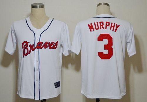 Mitchell And Ness Braves #3 Dale Murphy White Stitched Throwback Jersey