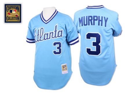Mitchell And Ness 1982 Braves #3 Dale Murphy Light Blue Stitched Jersey