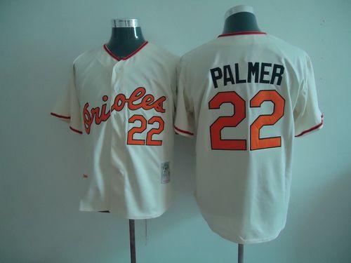 Mitchell And Ness Orioles #22 Jim Palmer Cream Throwback Stitched Jersey