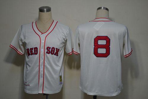 Mitchell And Ness 1967 Red Sox #8 Carl Yastrzemski Cream Stitched Throwback Jersey
