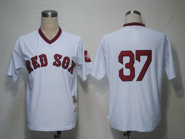 Mitchell And Ness Red Sox #37 Bill Lee White Stitched Throwback Jersey