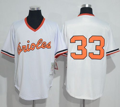 Mitchell And Ness 1985 Orioles #33 Eddie Murray White Throwback Stitched Jersey