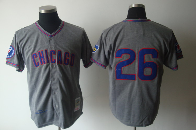 Mitchell And Ness 1968 Cubs #26 Billy Williams Grey Stitched Throwback Jersey