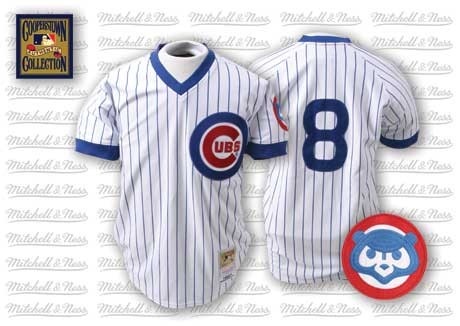 Mitchell And Ness Cubs #8 Andre Dawson Stitched White Wite Blue Strip Throwback Jersey