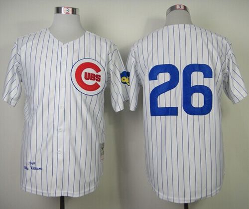 Mitchell And Ness 1969 Cubs #26 Billy Williams White Throwback Stitched Jersey