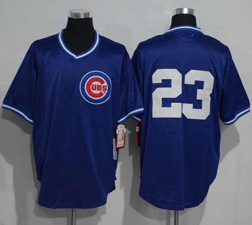 Mitchell And Ness 1984 BP Cubs #23 Ryne Sandberg Blue Throwback Stitched Jersey