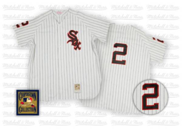 Mitchell And Ness White Sox #2 Nellie Fox Stitched White Throwback Jersey