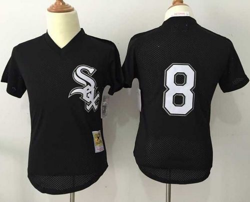 Mitchell And Ness 1993 White Sox #8 Bo Jackson Black Throwback Stitched Jersey
