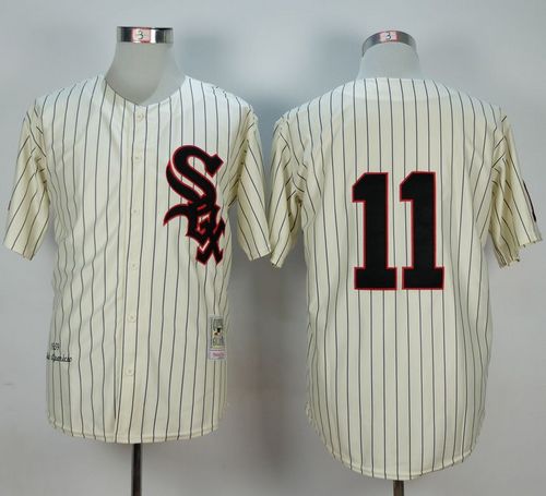 Mitchell And Ness 1959 White Sox #11 Luis Aparicio Cream Stitched Jersey