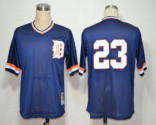 Mitchell And Ness Tigers #23 Kirk Gibson Blue Throwback Stitched Jersey