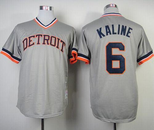 Mitchell And Ness 1984 Tigers #6 Al Kaline Grey Throwback Stitched Jersey
