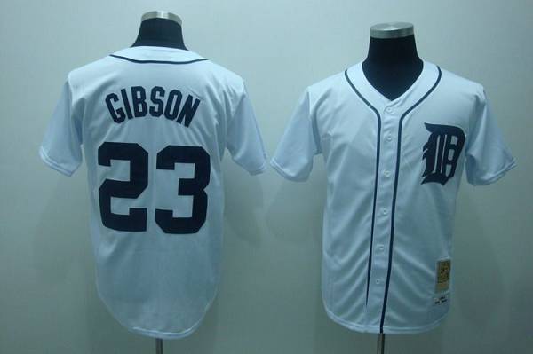Mitchell And Ness Tigers #23 Kirk Gibson Stitched White Throwback Jersey