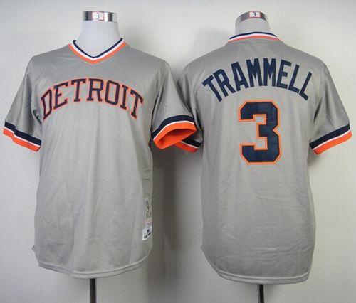 Mitchell And Ness 1984 Tigers #3 Alan Trammell Grey Throwback Stitched Jersey