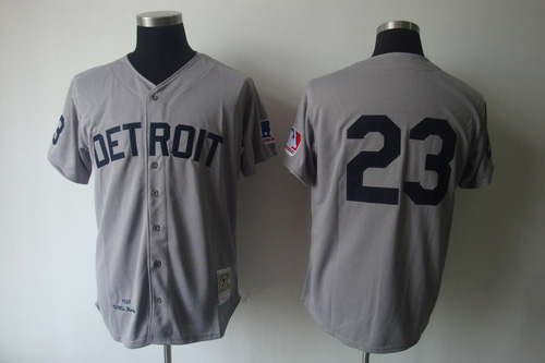 Mitchell And Ness 1969 Tigers #23 Willie Horton Grey Stitched Jersey