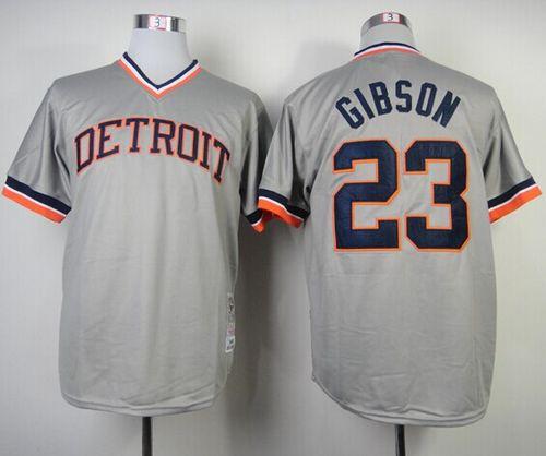 Mitchell And Ness 1984 Tigers #23 Kirk Gibson Grey Throwback Stitched Jersey